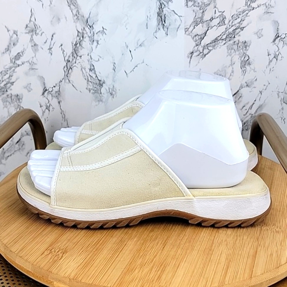 Skechers Women's Slip On Open-Toe/Heel Sport Sandal Ivory/Cream Size 7